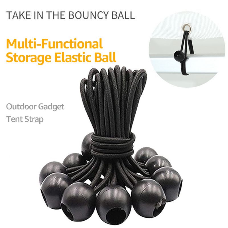 10pcs Bungee Ball Tarps Canvas Tarpaulin Flagpole Ties Cord Ends Elastic Rope Lace Fixed Boat Pole C