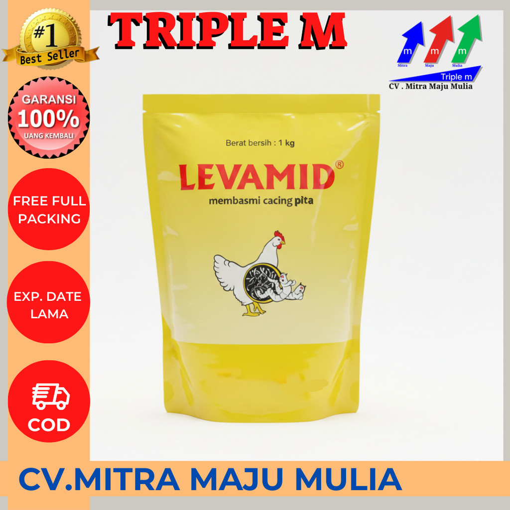 LEVAMID 1 KG - Obat Cacing Pita Gilik Ayam Burung Unggas Hewan
