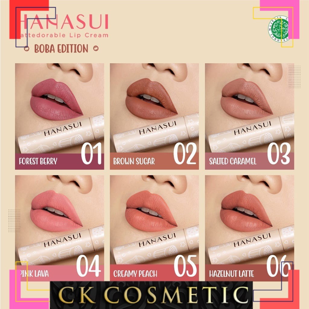Hanasui Mattedorable Lip Cream Hanasui lipstik 16 Warna