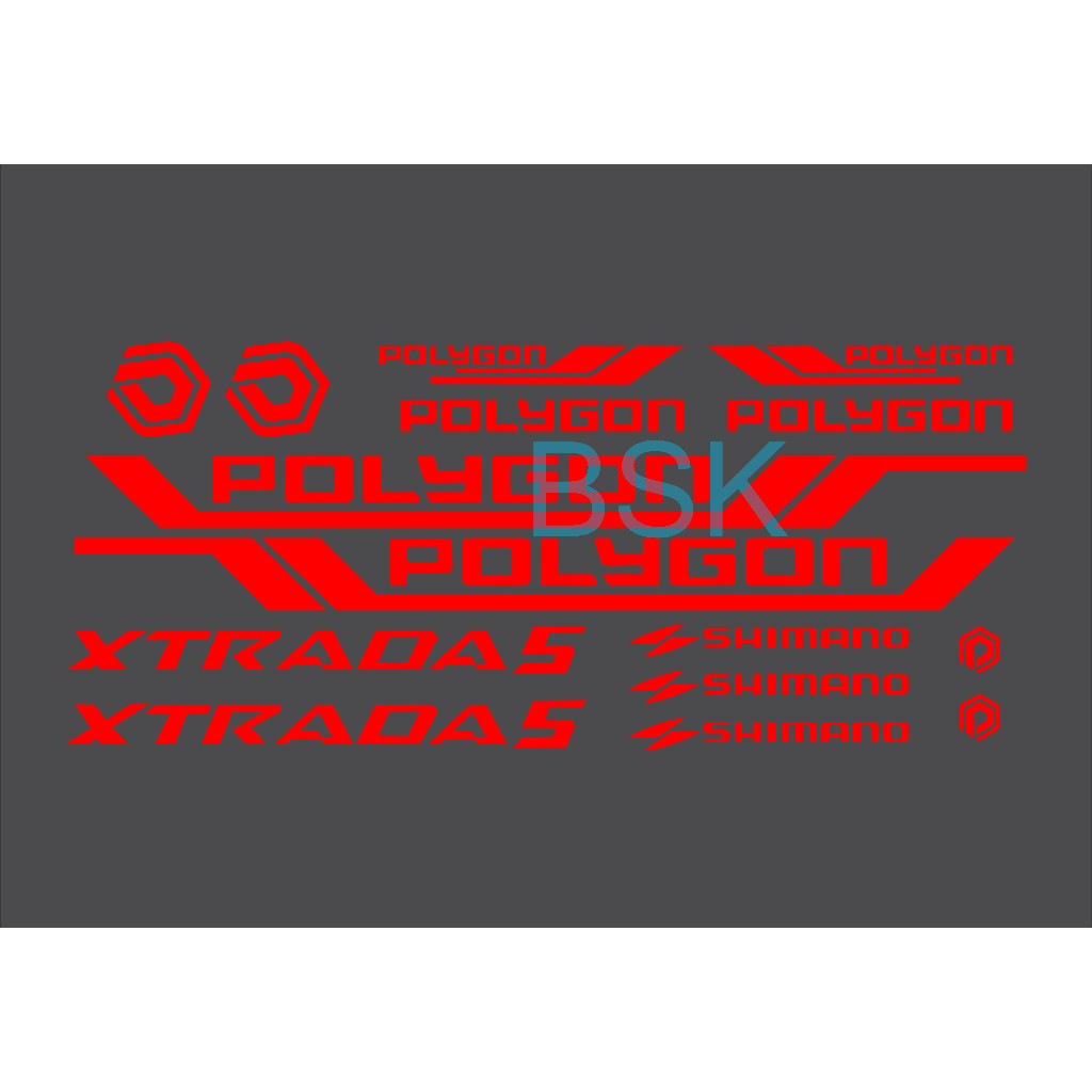 CUTTING STIKER SEPEDA POLYGON XTRADA 5
