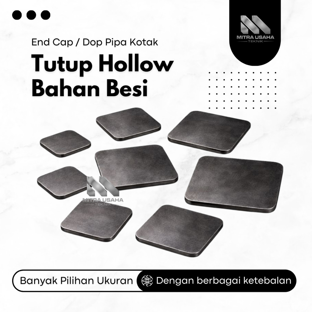 Tutup Dop Pipa Besi Kotak 125x125 Steel End Cap Square Pipe  Hollow Holo Holow CNC Laser Custom