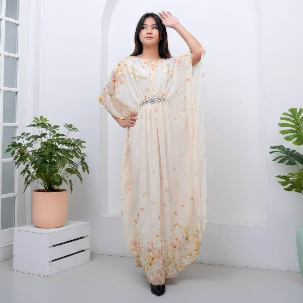 HNA Dahlia Kaftan Ceruty Babydoll Floral Busui Friendly