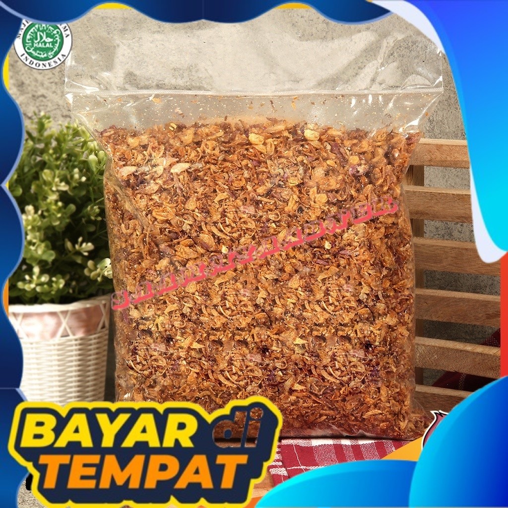 Bawang Goreng Brebes 1 Kg Brambang Goreng Renyah Bawang Merah Goreng Kiloan Bagor Pedas Asli Murah