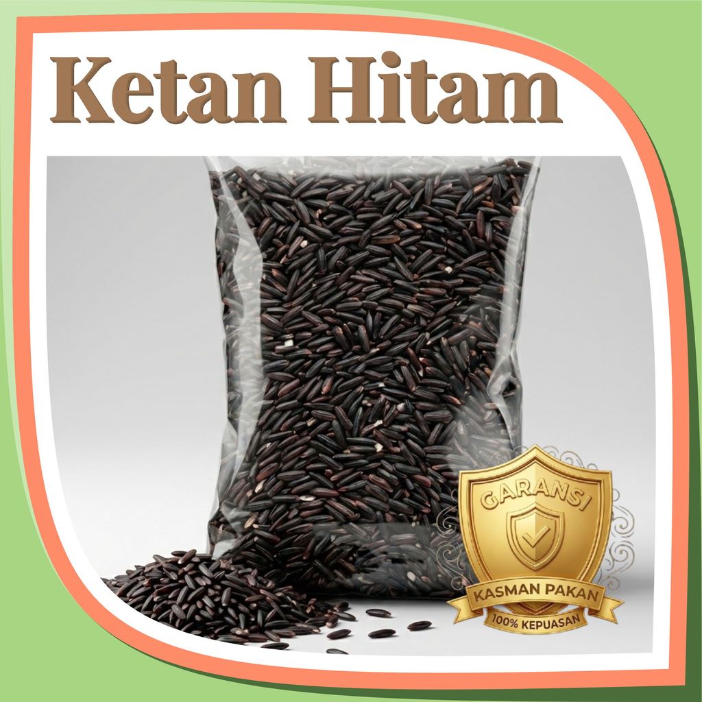 Ketan hitam 1000gr pakan burung