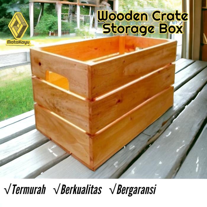 wooden crate kotak kayu 65x45 cm peti kayu storage box serbaguna 03 - 45 x 25 cm, 25 cm