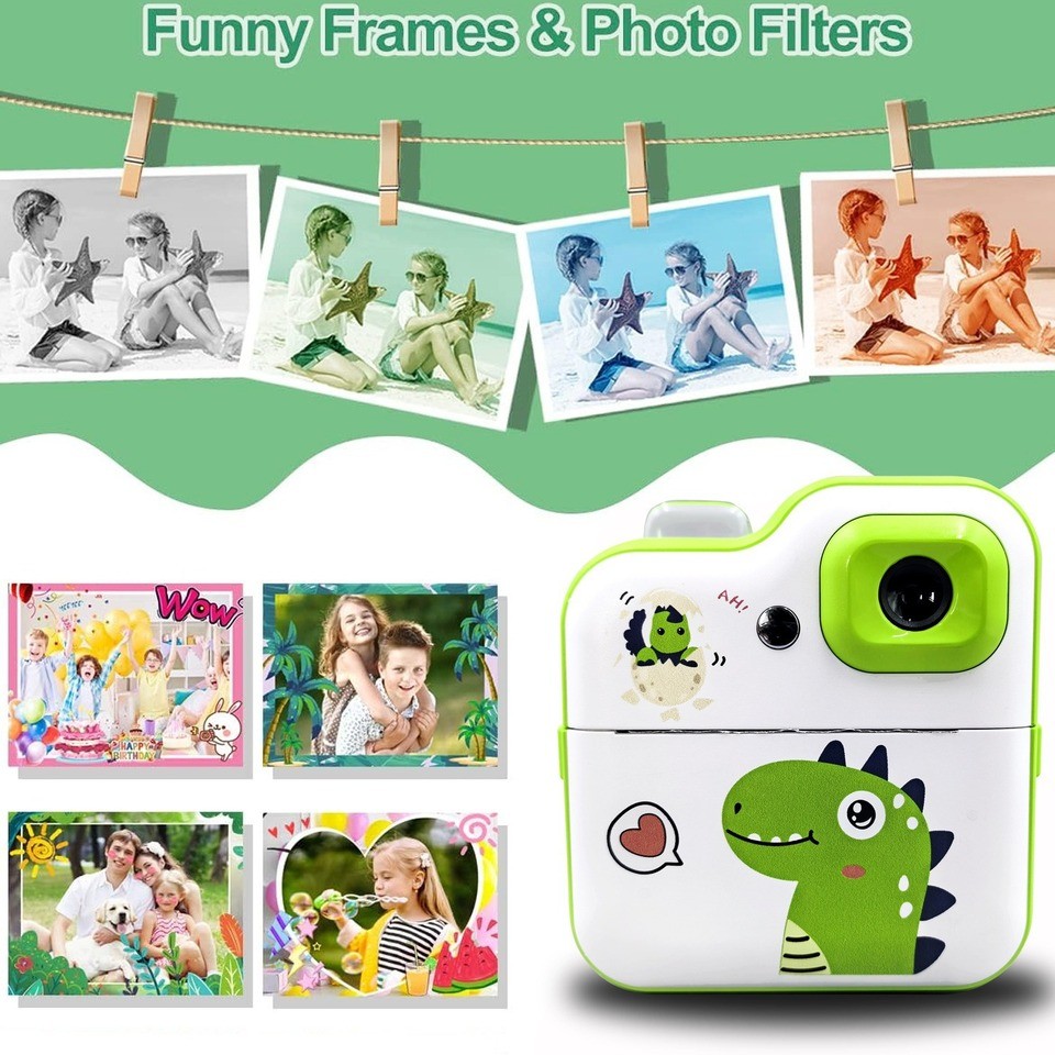 ildren gital Camera tant Thermal Print Camera 1080 HD Inkless Thermal Print Camera Kids Early Educat