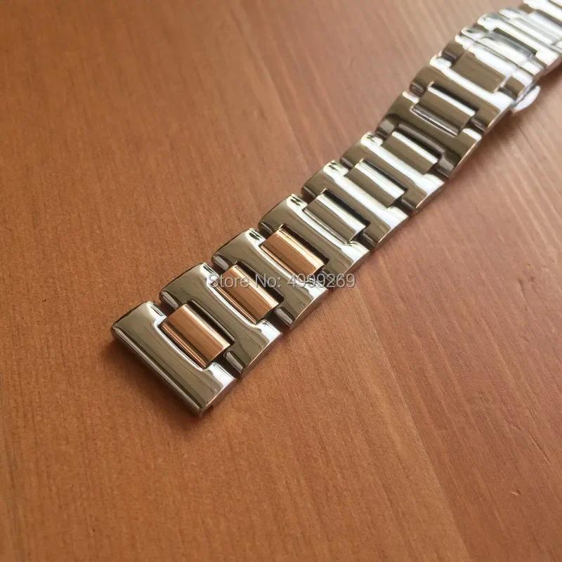 Steel Half Rose Gold Watch Band Strap Belt Bracelet 18mm for Chopard Imperiale 36mm Watch