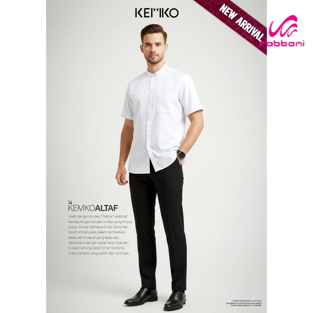 Rabbani - Baju Koko Putih Kemko Altaf | Kemko Lengan Pendek Rabbani Ori