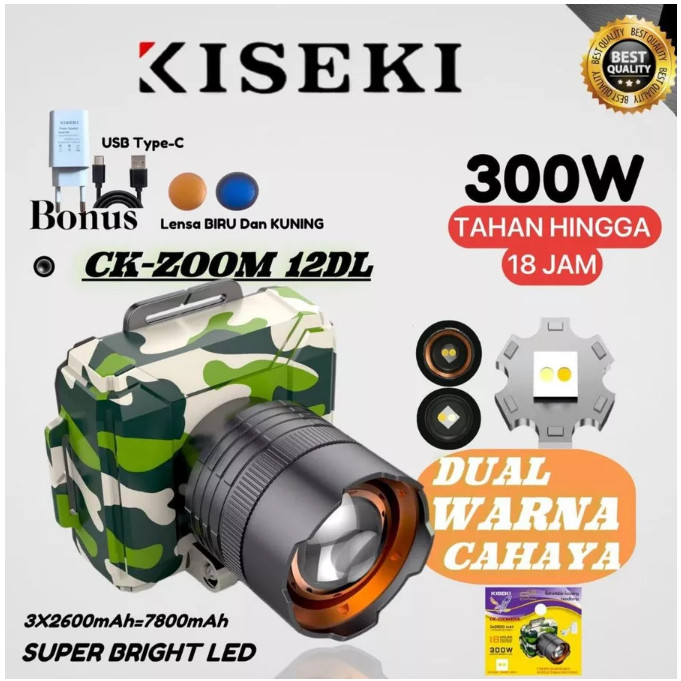 (Mariposay) Kiseki Senter Kepala CK-ZOOM 10WL / 10DL /12DL / 13DL /T13DL Senter Kepala Zoom Super Te