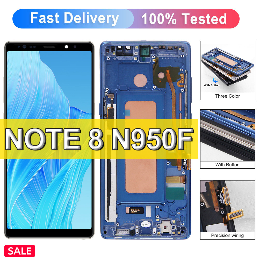 100% Tested For Samsung Galaxy Note 8 N950 N950F N9500 LCD splay Tou Screen gitizer Assembly Replace