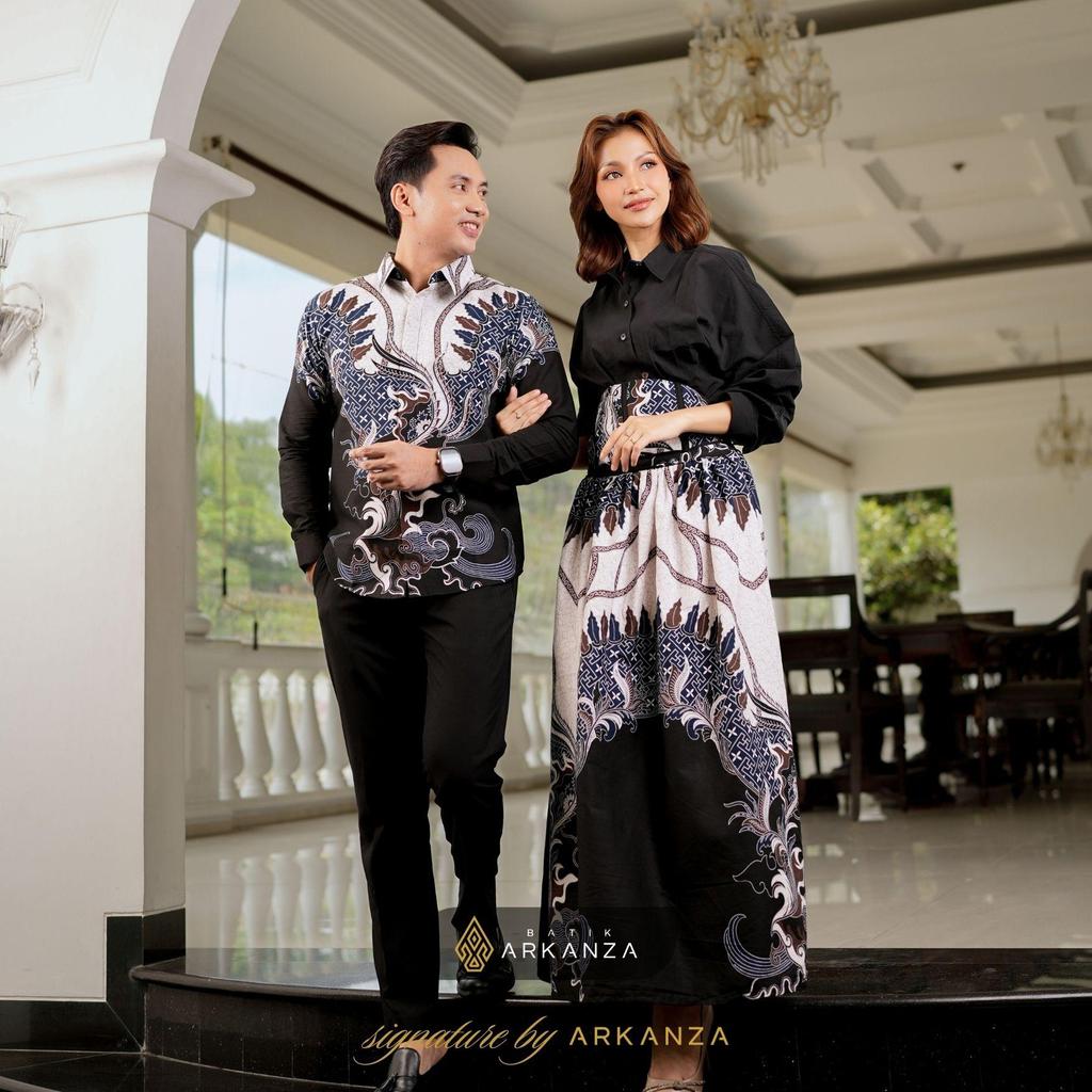 Arkanza Signature Sarimbit Batik Couple Motif Dwipantara Rok Wanita Kemeja Pria Pasangan Keluarga Le