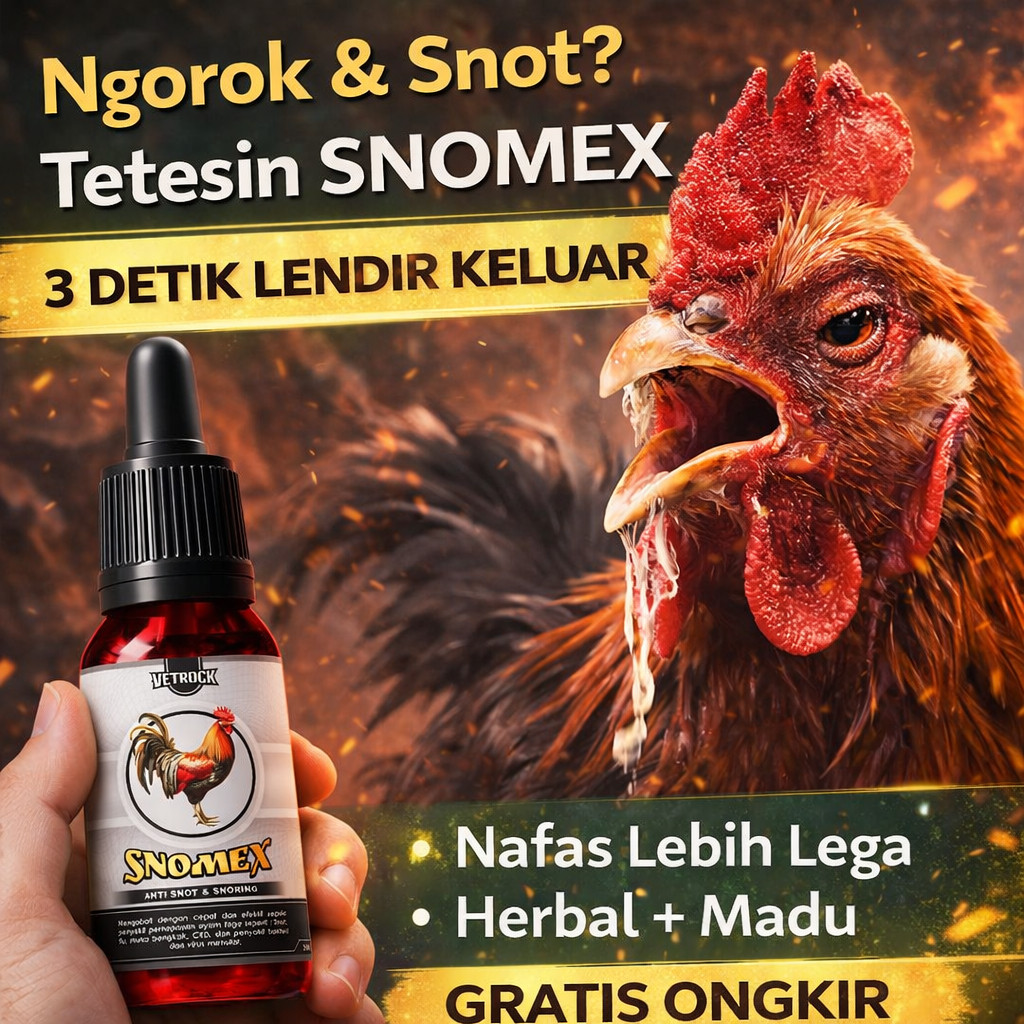 SNOMEX 20ml – Obat Ayam Ngorok CRD Snot Pilek Flu Radang Tenggorokan | Redakan Lendir, Nafas Lega, P