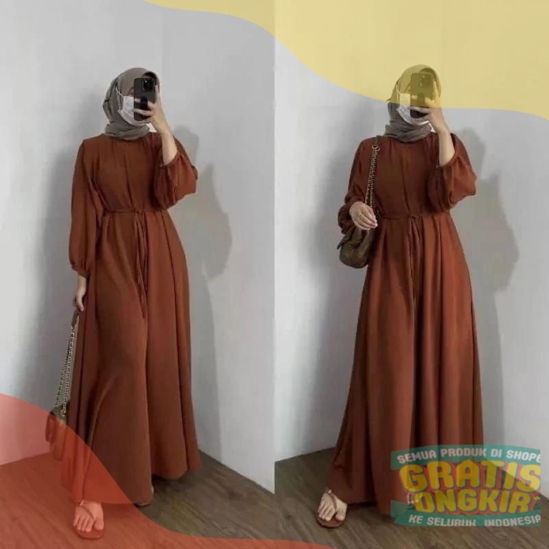 Gamis Danira Crinkle Airflow Gamis Remaja terbaru Gamis Terbaru Lebaran 2024 Size S-M-L-XLpakaian wa