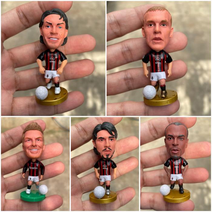 Figure Miniatur Pemain Paolo Maldini Nesta Kaka Pirlo Inzaghi Ronaldo Cafu Beckham Thiago Silva Pato