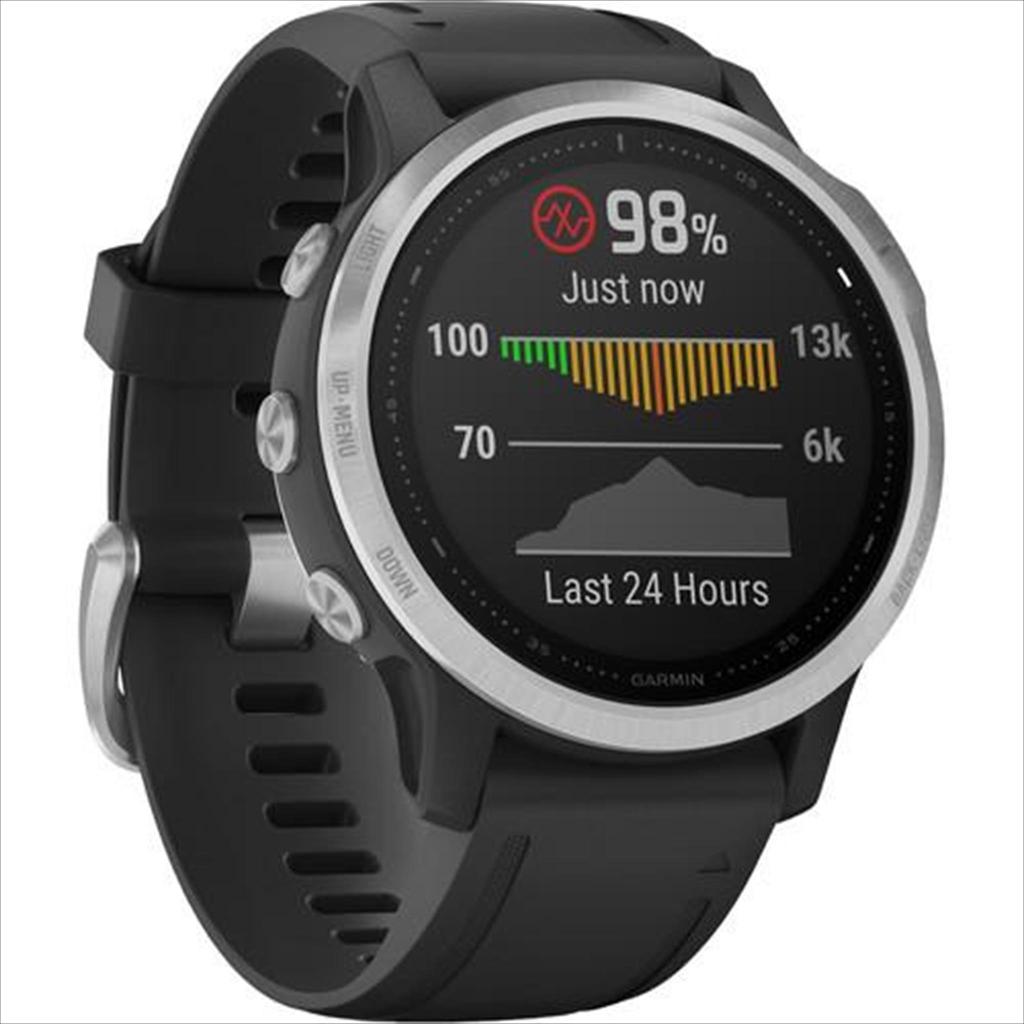 Garmin fenix 6S Multisport GPS Smartwatch (42mm, Silver / Black Band)
