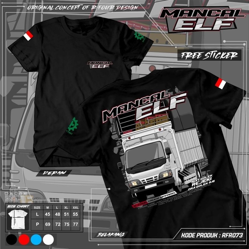kaos truk mancal elf/kaos truk terbaru/kaos truk terlaris