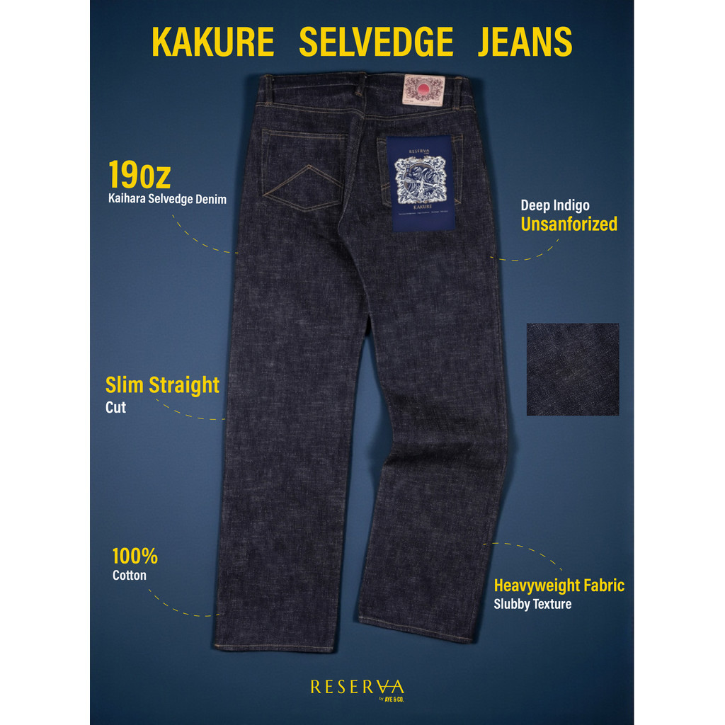 AYE & CO - Kakure 19oz Kaihara Selvedge Slim Straight Jeans