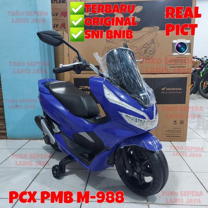 FunBrain MOTOR AKI ANAK PCX PMB M-988 PCX , MOTOR MAINAN ANAK HONDA PCX TERBARU - BIRU+BUKU