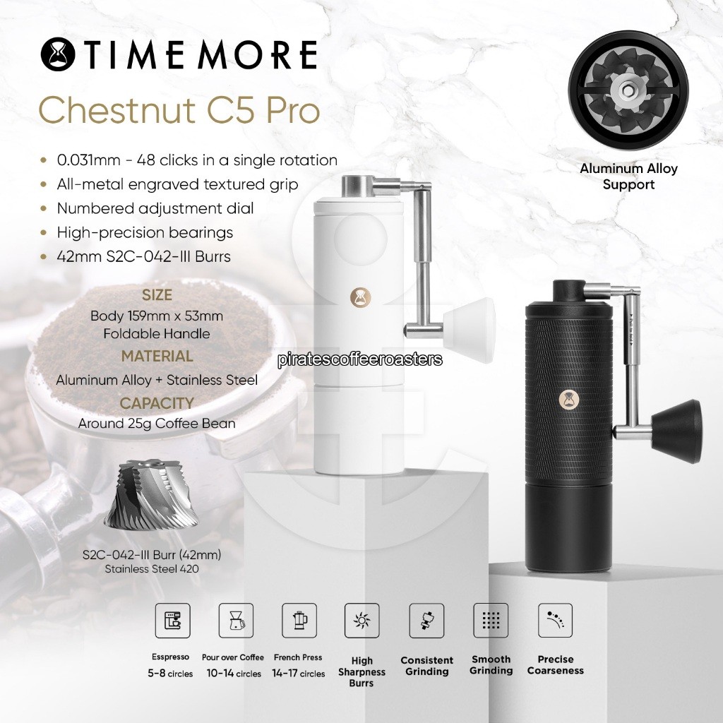 Timemore Chestnut C5 Pro Hand Coffee Grinder - Alat Giling Kopi
