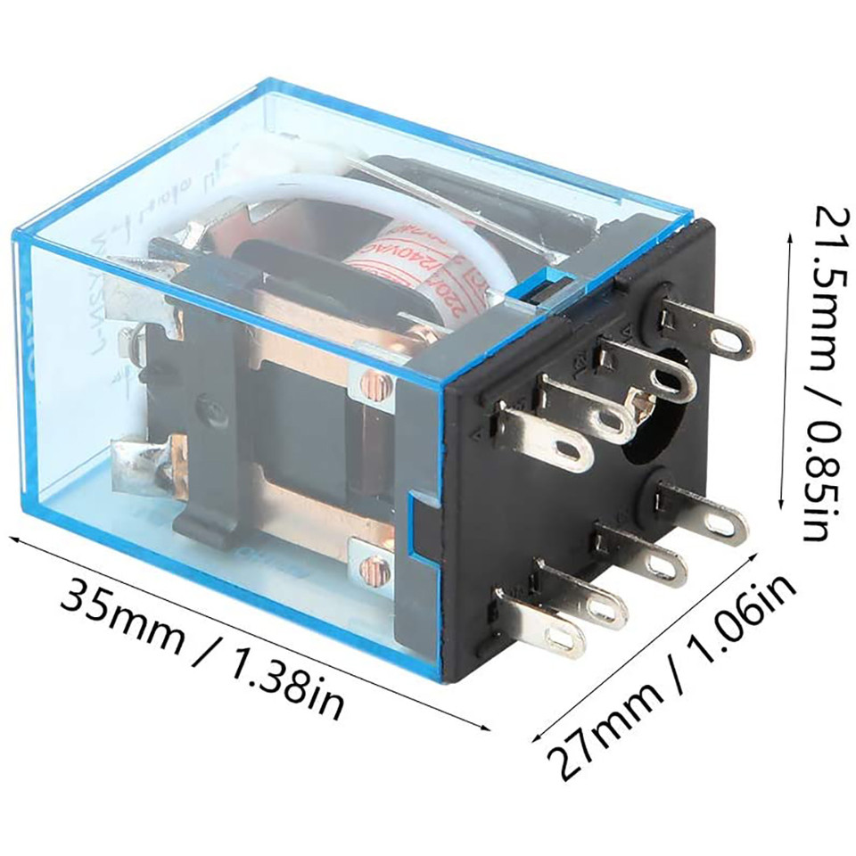 Tools Relay MY2N-J COIL DPDT 1.38*0.85*1.06 Ines 10 A 220/240VAC 240V 35*21.5*27 Mm 500 W 5A AC 8 Pi