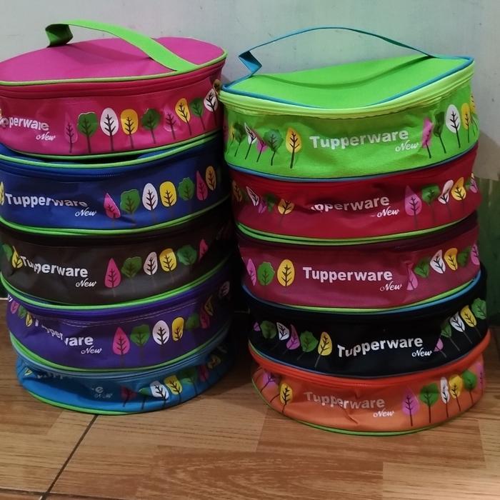 Tas bekal bulat untuk wadah Tupperware Crystalwave Tas CWL - Random