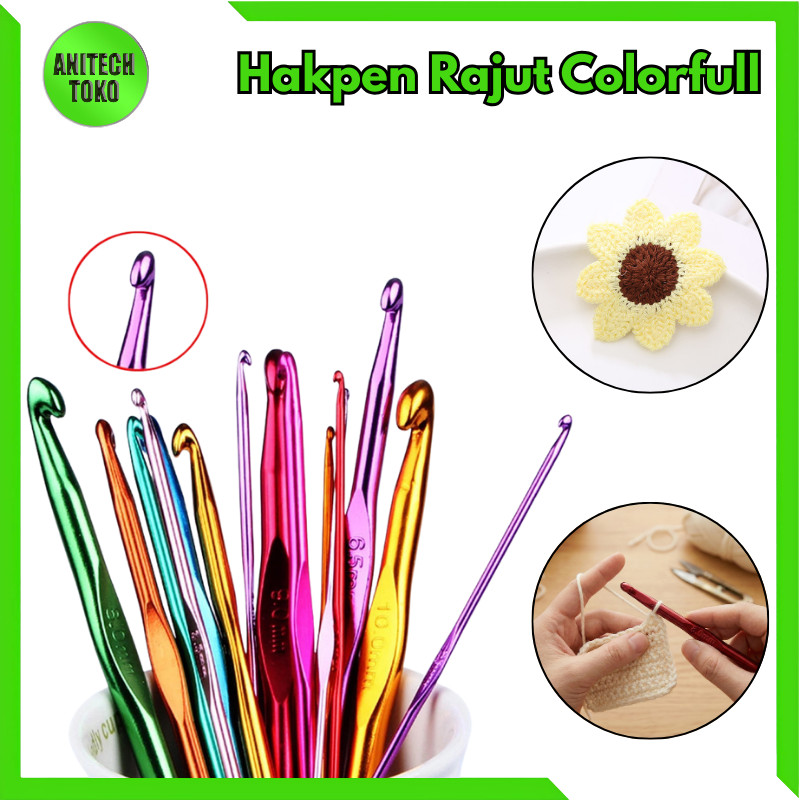 Jarum Rajut Hakpen Aluminium Warna Warni - Hakpen Rajut Satuan Bahan Aluminium
