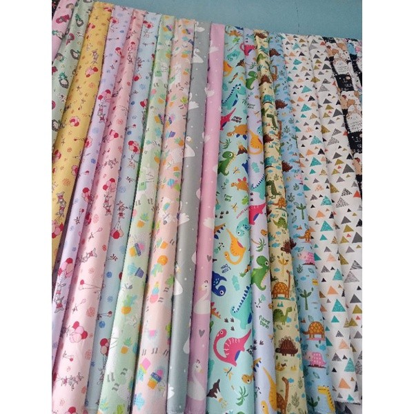 AST - Bahan Kain Baju Anak Katun Meteran bunga  lebar 240cm