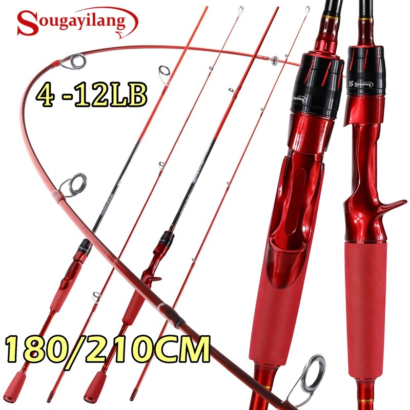 Sougayilang Joran Pancing 180cm 4-12LB Carbon Fiber Ultralight 2 Bagian Joran BC Spining Joran