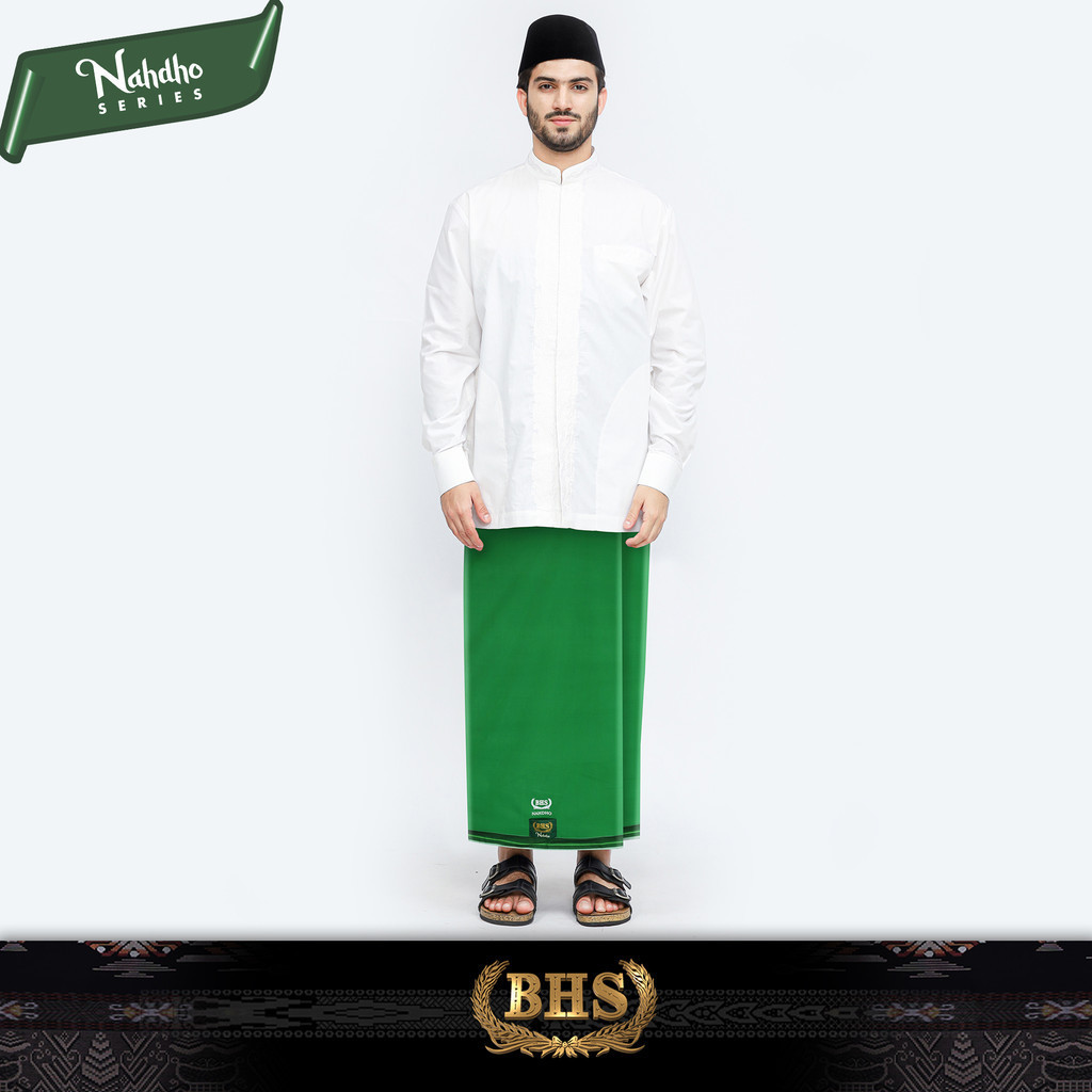 PROMO RAMADHAN Sarung BHS Cosmo Nahdho Warna Polos Hijau