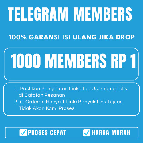 Telegram Members Real Akun Global - 100% Bergaransi Isi Ulang Bila Drop TG - FOL