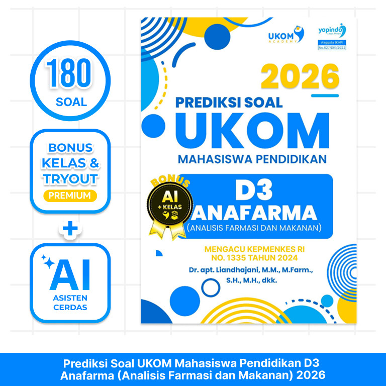 Buku UKOM Academy Soal UKOM D3 Anafarma 2026