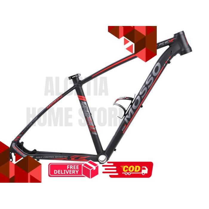 Mosso 7515XC Frame Set Sepeda Sepeda XC MTB [27.5 Inch] - Black Red, 15.5" -alca