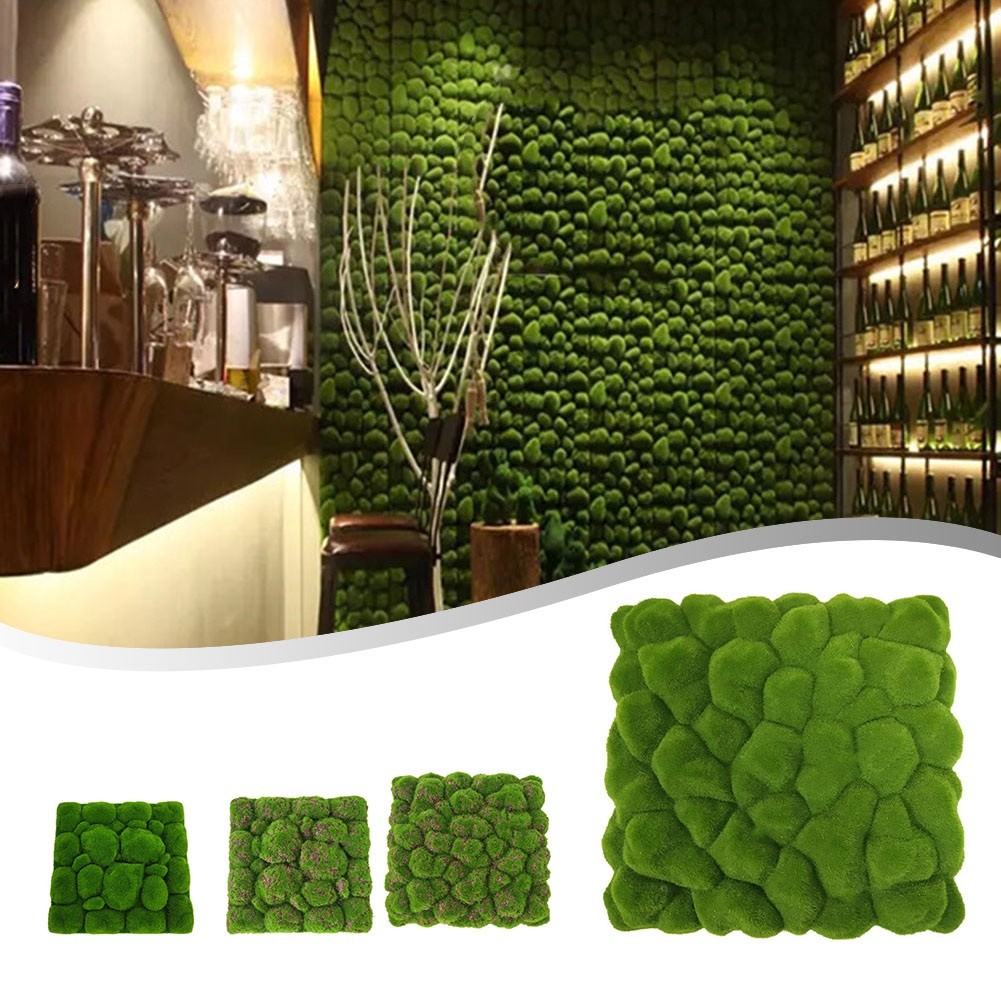 1pc 30/32cm Simulated Moss Foam Board Simulated Moss Foam Board Flocking Fake Moss Stone Plant Backg