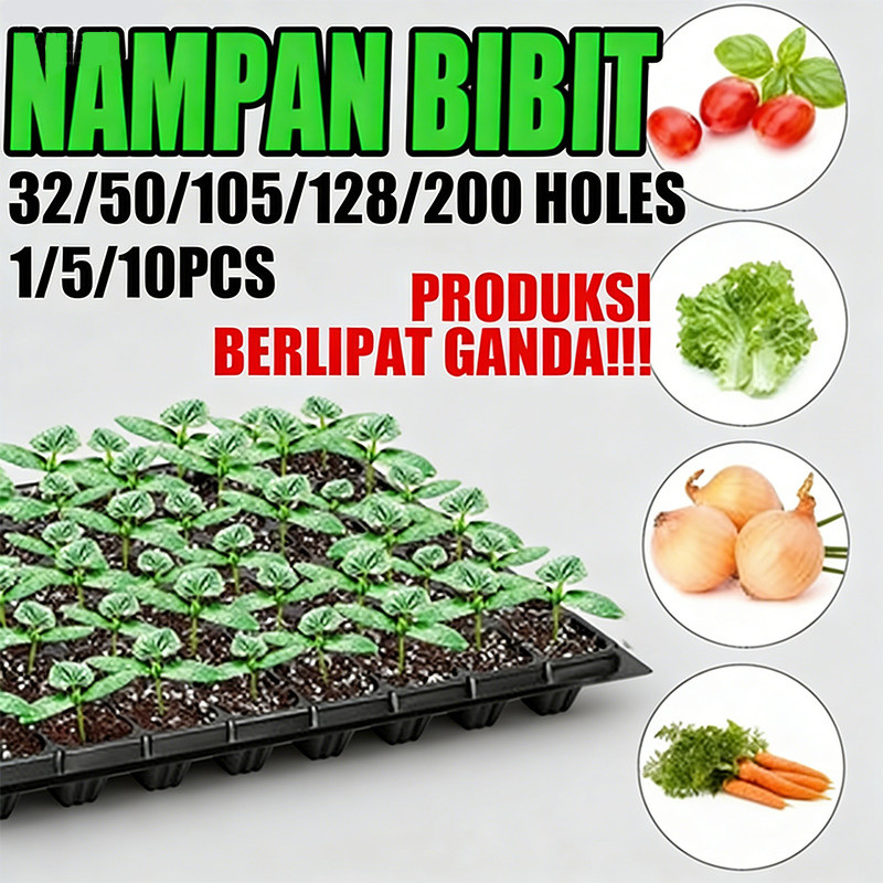 [COD] Tray Semai Bibit Benih- 32-200 Holes, Pot Tray Semai Tanaman Universal