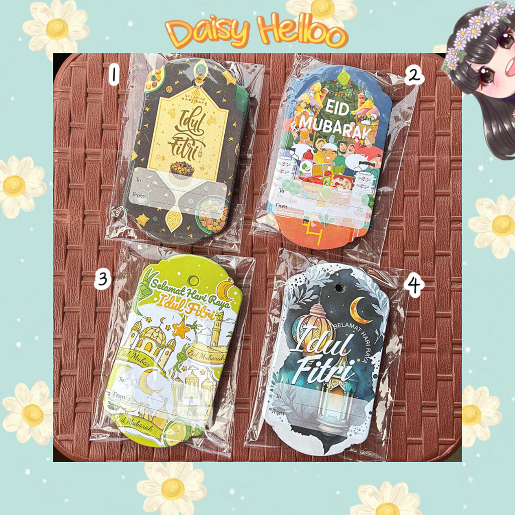 Hang Tag Lebaran isi 25 pcs Idul Fitri Islamic Aesthetic Kartu Ucapan Hangtag Hari Raya Eid Mubarak 