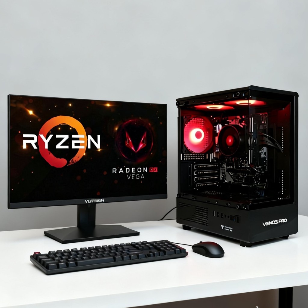 PC Gaming Fullset ryzen 5 3400G+ Ram 16GB DDR4  + SSD 256GB + Monitor LED 27 inc