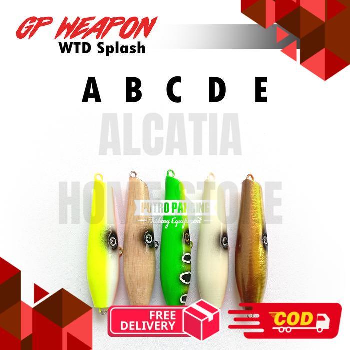 Lure GP WEAPON WTD Splash Handmade Kayu - A. Putih Stabilo, 6cm