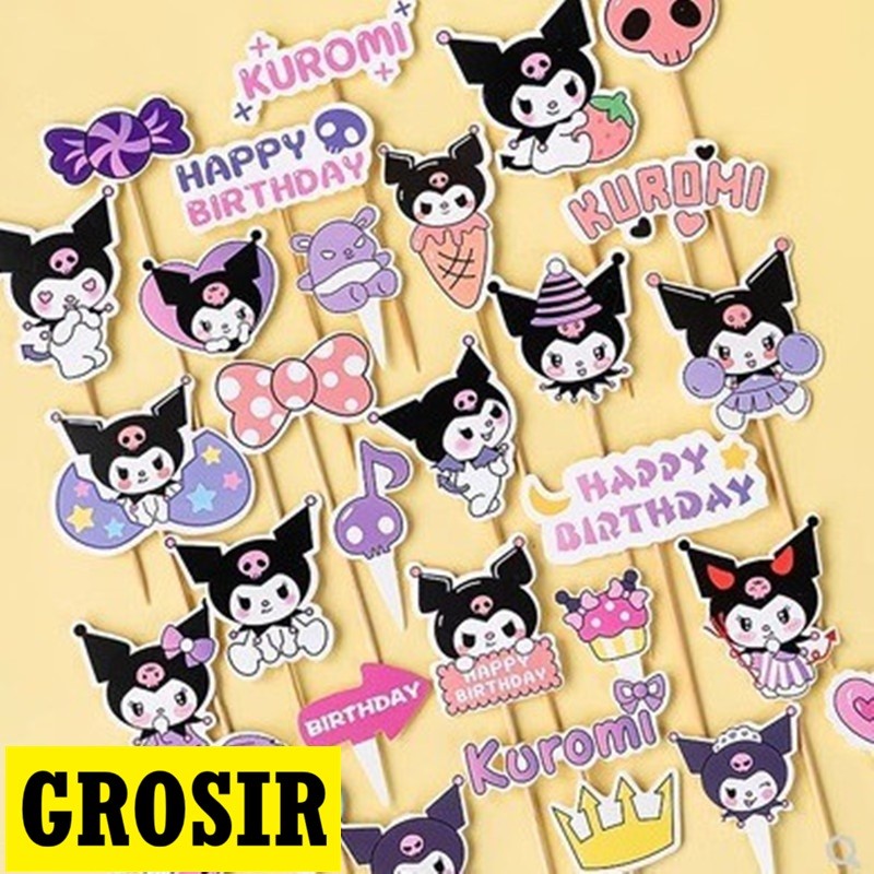 [GROSIR] Topper Kuromi Melody Lotso Sanrio Cinnamoroll kue cake birthday hiasan ulangtahun ultah