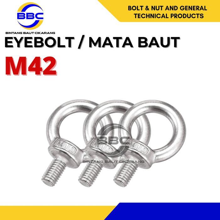 Eyebolt Putih M42 Mata Baut 42 mm Lifting Eye Bolts Galvanised Putih