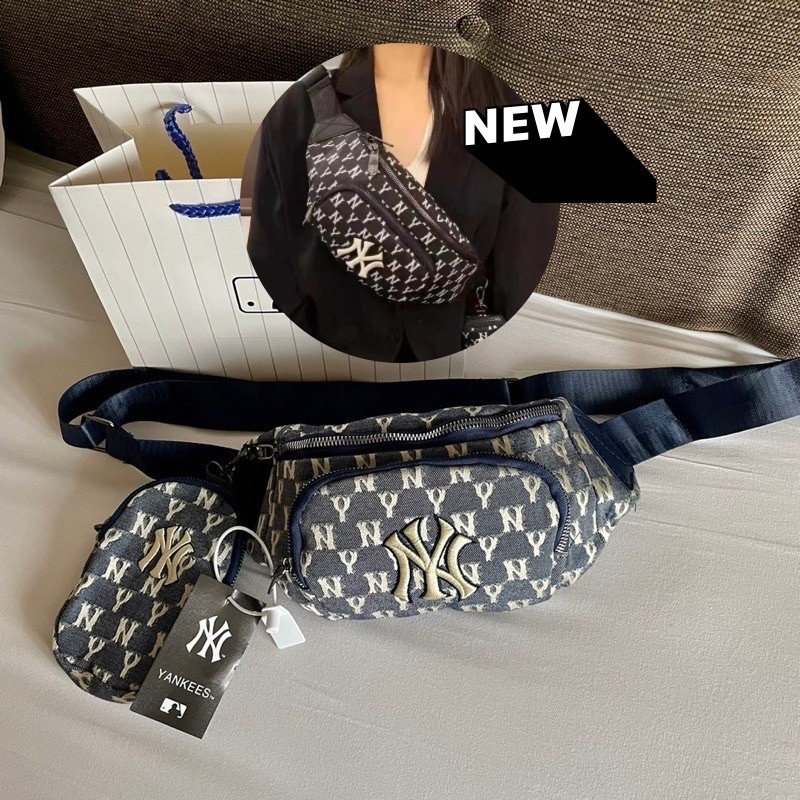WAIST BAG NY MLB DENIM MONOGRAM JEANS / TAS PINGGANG MLB NY / TAS MLB / TAS NY | A10