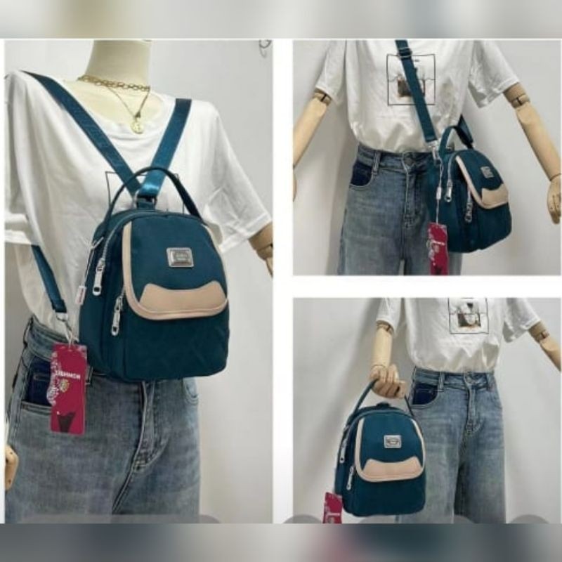 ZAHASHOP TAS SIGHMON KANVAS ORI 3in1 Ransel Selempang Tenteng 2Sleting CB347