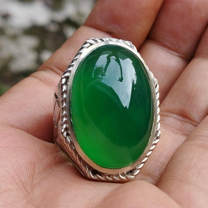 JGA cincin ijo botol garut kalsedoni serat kura