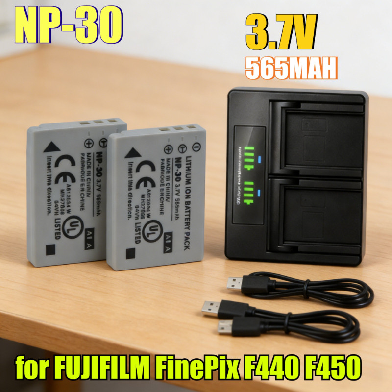 565mAh Replacement NP-30 Lithium-ion Battery for FUJIFILM FinePix F440 F450 - Compatible with FinePi