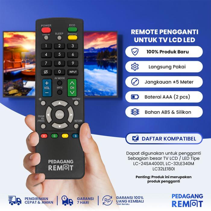 Remot Pengganti untuk Aquos LCD LED TV GB016WJSA LC-24SA40001 LC-32LE340M  LC32LE180I