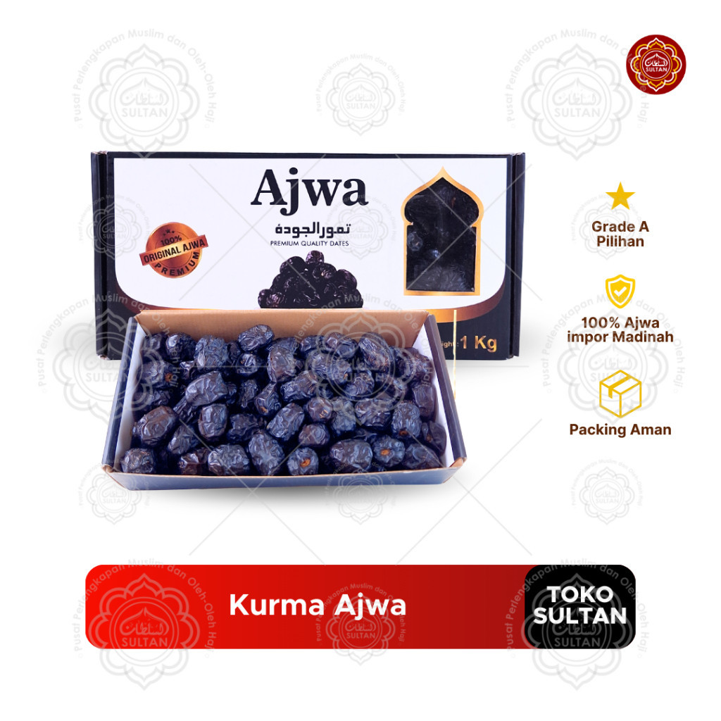 Kurma 1kg Ajwa Madinah Super Premium Oleh Oleh Haji Umroh Kurma Nabi Asli Arab