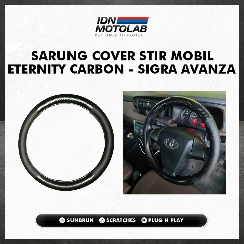 Cover Stir Eternity Carbon / Sarung Stir Mobil Sigra Rush Datsun Go