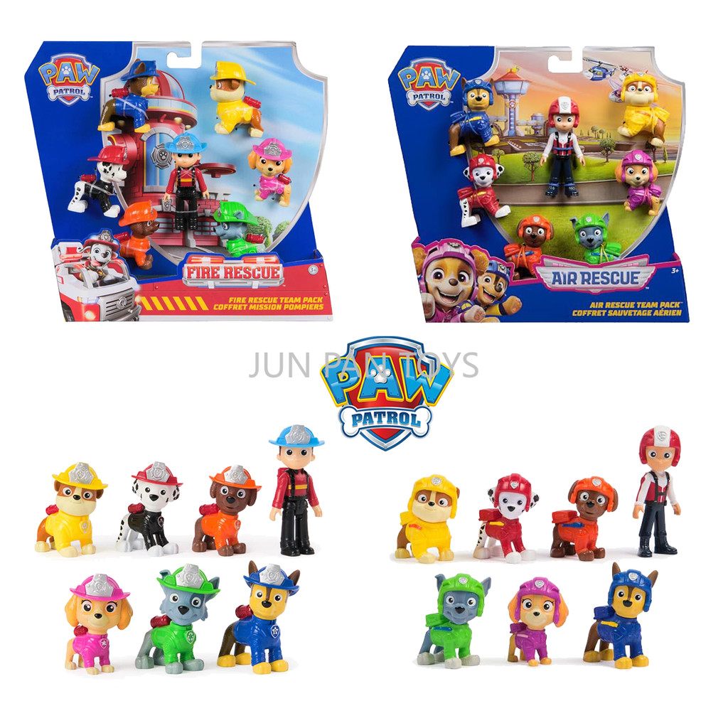 Original Paw Patrol Fire Rescue Team Pack Air Rescue Toy Figures 7 Collectible Action Pups ase Marsh