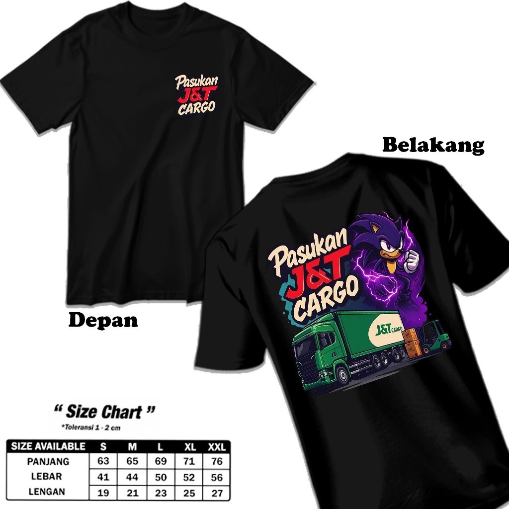 Kaos Pasukan J&T Cargo Sonic - Baju Kurir JNT - Nyaman Dan Adem Unisex Ranberry Graphic t-shirt
