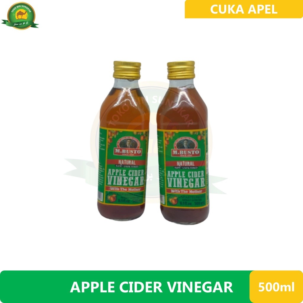 (Mala-Mali) Cuka Apel  Apple Cider Organik M Busto  APPLE CIDER VINEGAR HALAL 500 ML