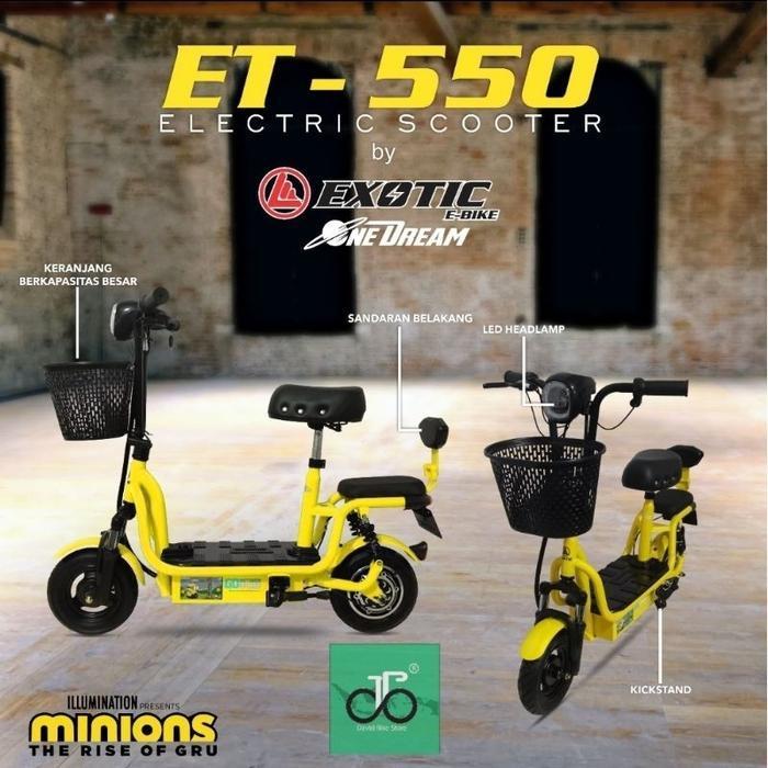 scooter duduk (skuter listrik) Exotic ET-550 Minion TERBARU (ET550)